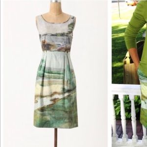 Anthropologie Odille Artist’s Rendering Dress